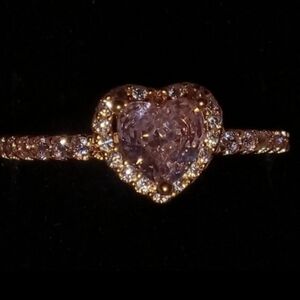 New Pandora Elevated Heart Ring Rose Gold Size 8.5